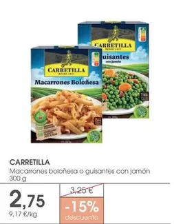 Carretilla - Macarrones Bolonesa O Guisantes Con Jamon