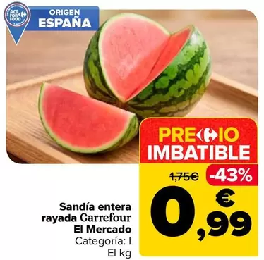 carrefour - Sandía entera rayada el mercado