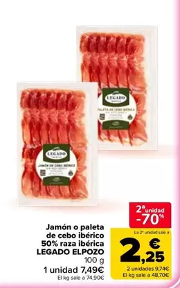 El Pozo - Jamón O Paleta De Cebo Ibérico 50% Raza Ibérica