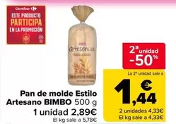 Bimbo - Pan de molde estilo Artesano