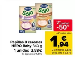 Hero - Papillas 8 cereales baby
