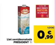 Président - Llet Semidesnatada