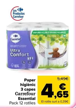 carrefour - Paper higienic 3 capes Essential