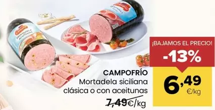 Campofrío - Mortadela Siciliana Clasica O Con Aceitunas