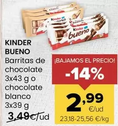 Kinder - Bueno Barritas De Chocolate O Chocolate Blanco