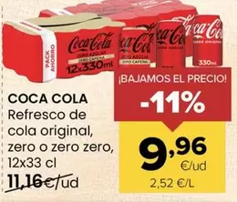 Coca-Cola - Refresco De Cola Original, Zero O Zero Zero