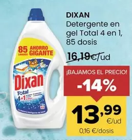 Dixan - Detergente En Gel Total 4 En 1