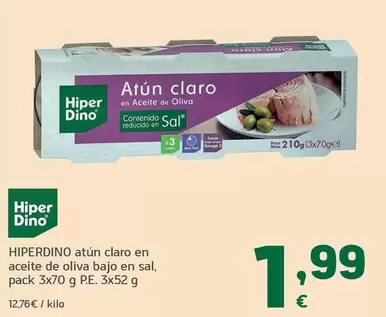 Hiperdino - Atun Claro En Aceite De Oliva Bajo En Sal