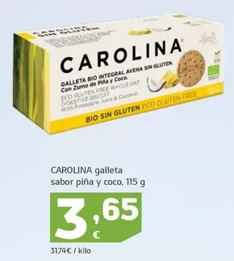 Carolina - Galleta Sabor Pina Y Coco