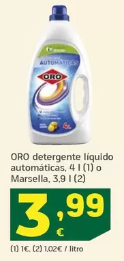 Oro - Detergente Líquido Automáticas, 4 L O Marsella
