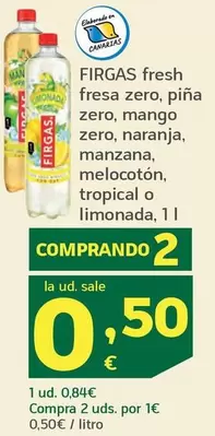 Firgas - Fresa Zero, Pina Zero, Mango Zero, Naranja, Manzana, Melocoton, Tropical O Limonada
