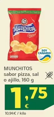 Munchitos - Sabor Pizza, Sal O Ajillo