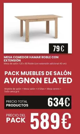 Total - Mesa Comedor Homer Roble Con Extension