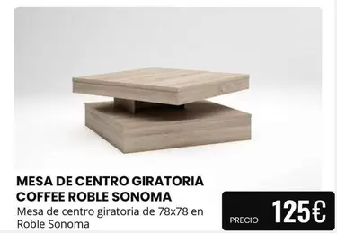 Mesa De Centro Giratoria Coffee Roble Sonoma