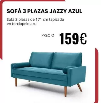 Sofá 3 Plazas Jazzy Azul