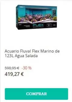 Acuario Fluval Flex Marino De 123L Agua Salada