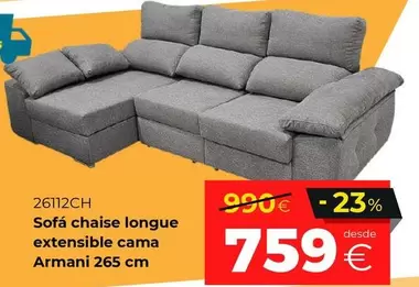 Sofa Chaise Longue Extensible Cama Armani
