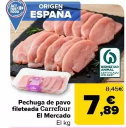 Carrefour El Mercado - Pechuga De Pavo Fileteada