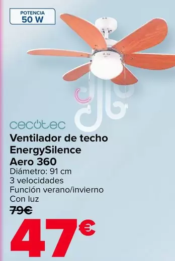 Cecotec - Ventilador De Techo Energysilence Aero 360