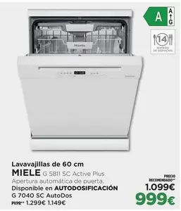 Miele - Lavavajillas De 60 Cm