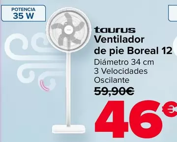 Taurus - Ventilador De Pie Boeal 12