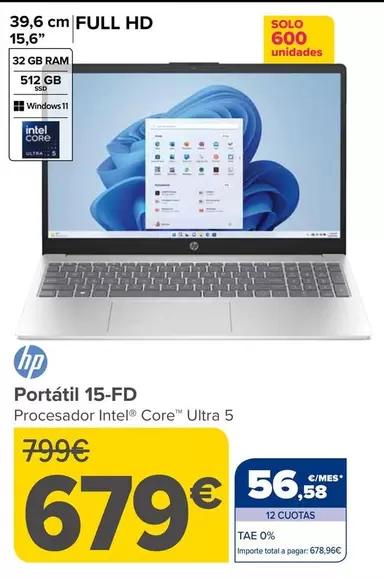 HP - Portátil 15-FD