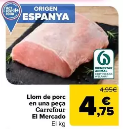 Carrefour El Mercado - Cinta De Lomo De Cerdo En Trozos