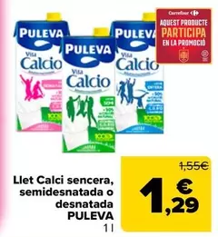 Puleva - Leche Calcio Entera Semidesnatada O Desnatada 