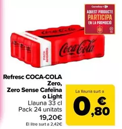 Coca-Cola - Refresco Original, Zero, Zero Sin Cafeina O Light