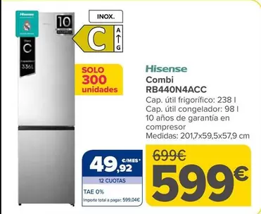 Hisense - Combi RB440N4ACC