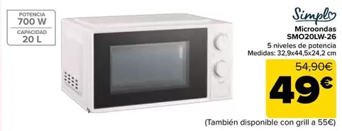 Simply - Microondas SMO20LW-26