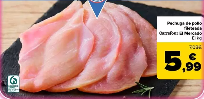 Carrefour El Mercado - Pechuga De Pollo Fileteada