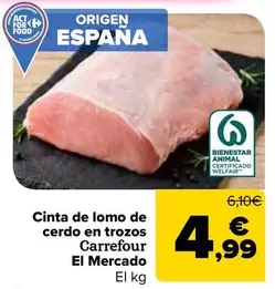 Carrefour El Mercado - Cinta De Lomo De Cerdo En Trozos