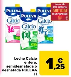 Puleva - Leche Calcio Entera Semidesnatada O Desnatada