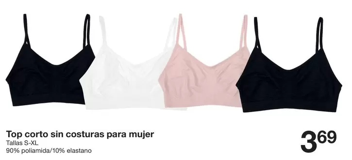 Zeeman - Top Corto Sin Costuras Para Mujer 90% Poliamida/10% Elastano