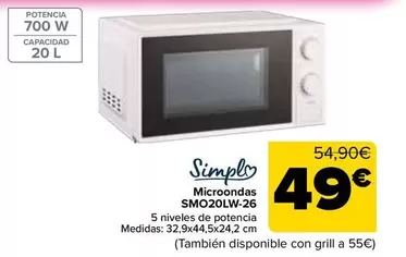 Simply - Microondas SMO20LW-26