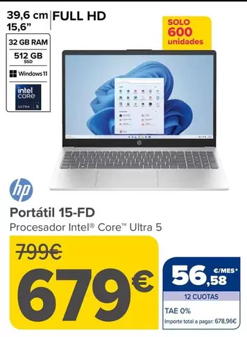 HP - Portátil 15-FD