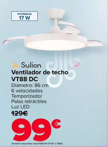 Sulion - Ventilador De Techo VT88 DC