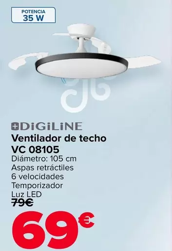 Digiline - Ventilador De Techo VC 08105