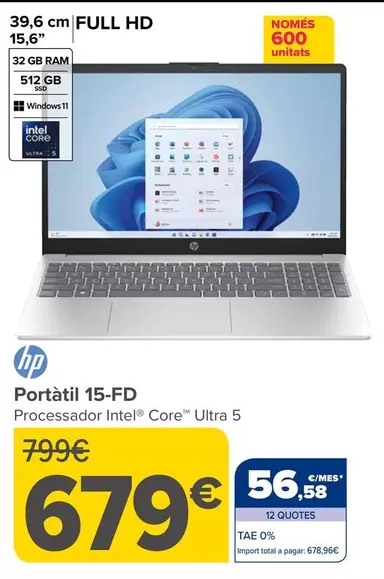 HP - Portátil 15-FD