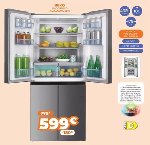 Beko - Frigorífico GNO46623MXPN