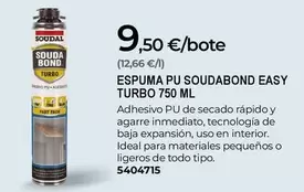 Soudal - Espuma PU Soudabond Easy Turbo