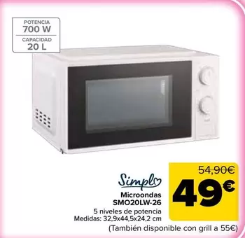 Simply - Microondas SMO20LW-26