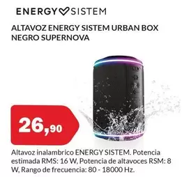 Energy Sistem - Altavoz Urban Box Negro Supernova