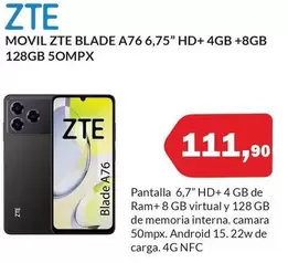 ZTE - Movil Blade A76 6,75" HD+