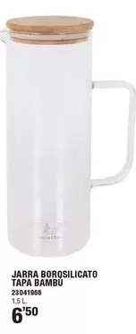Santa Clara - Jarra Borosilicato Tapa Bambú