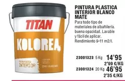 Titan - Pintura Plastica Interior Blanco Mate