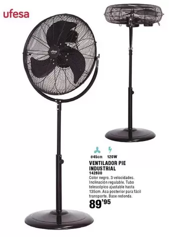 Ufesa - Ventilador Pie Industrial