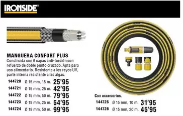 Ironside - Manguera Confort Plus
