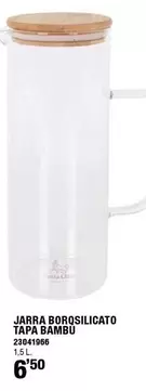 Jarra Borosilicato Tapa Bambú